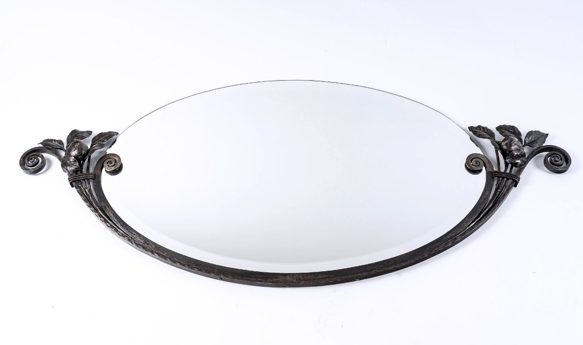 Paire de miroirs Art Déco en Fer Forgé, circa 1925-photo-2