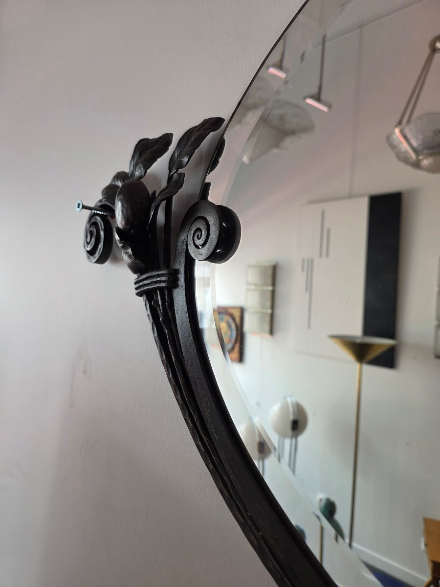 Paire de miroirs Art Déco en Fer Forgé, circa 1925-photo-2