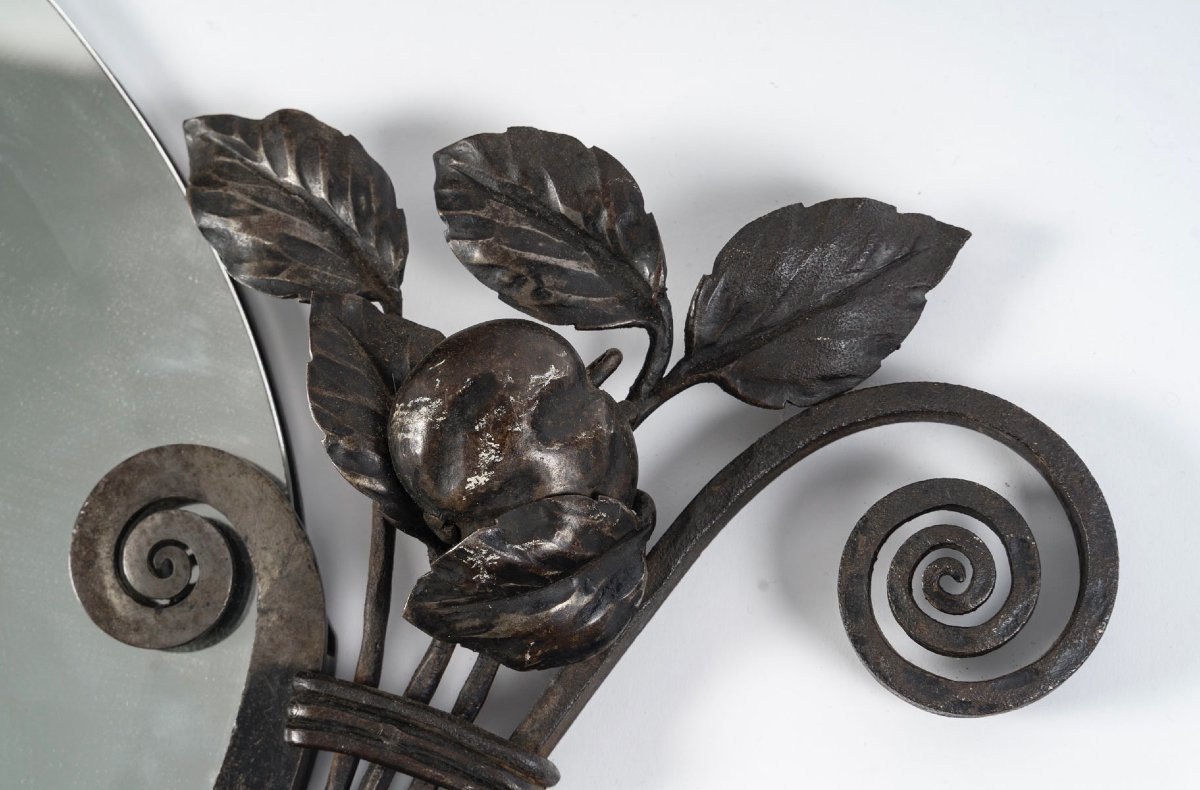 Paire de miroirs Art Déco en Fer Forgé, circa 1925-photo-4