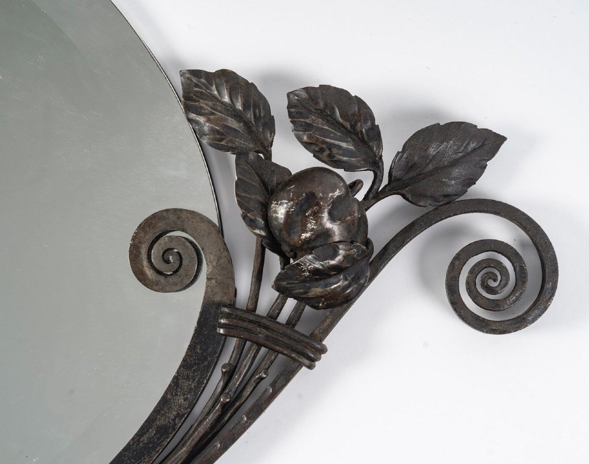 Paire de miroirs Art Déco en Fer Forgé, circa 1925-photo-5