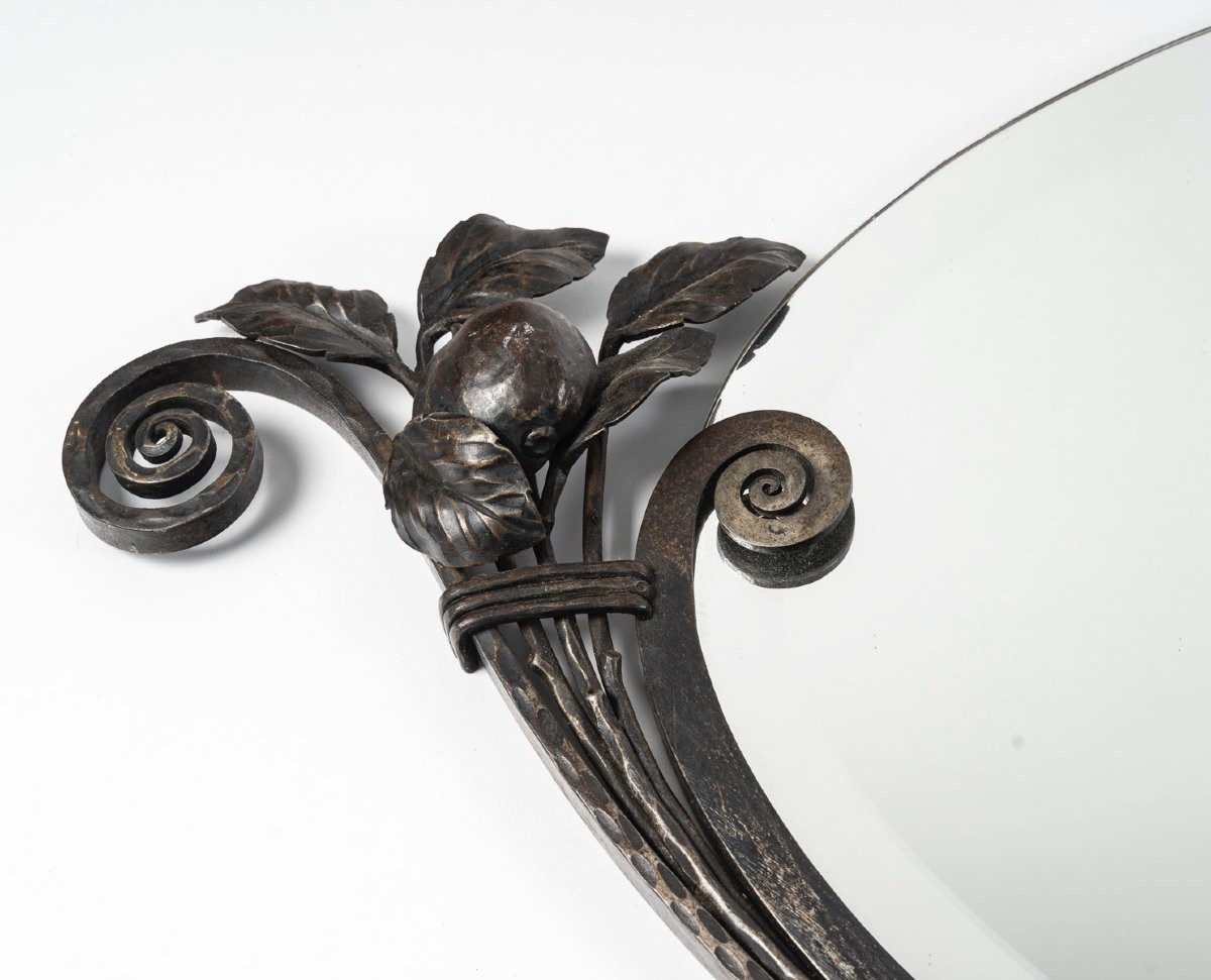 Paire de miroirs Art Déco en Fer Forgé, circa 1925-photo-6