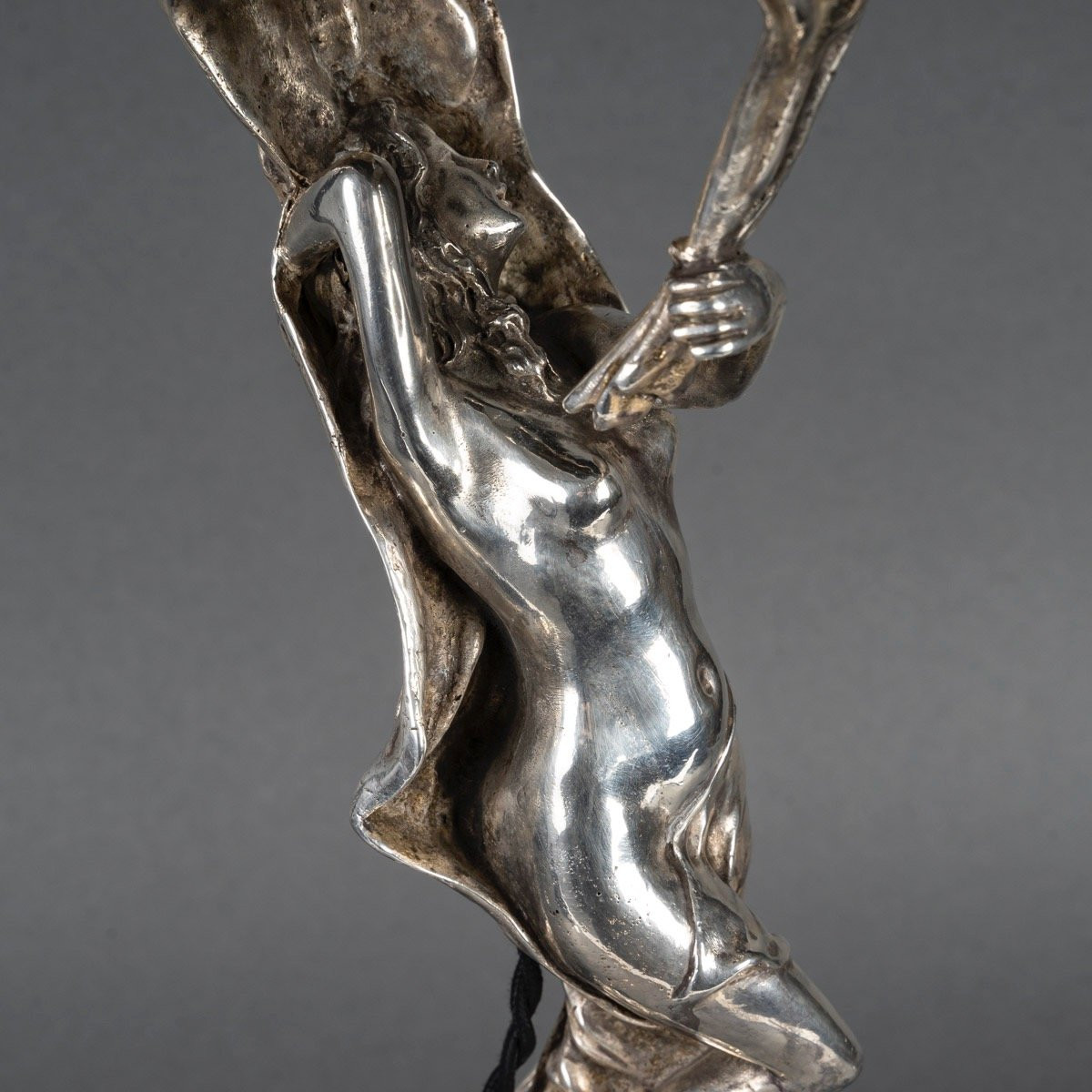 Fernand Ouillon-Carrere (1879-1959)  Loïe Fuller,  Veilleuse en bronze Art Nouveau circa 1905-photo-4