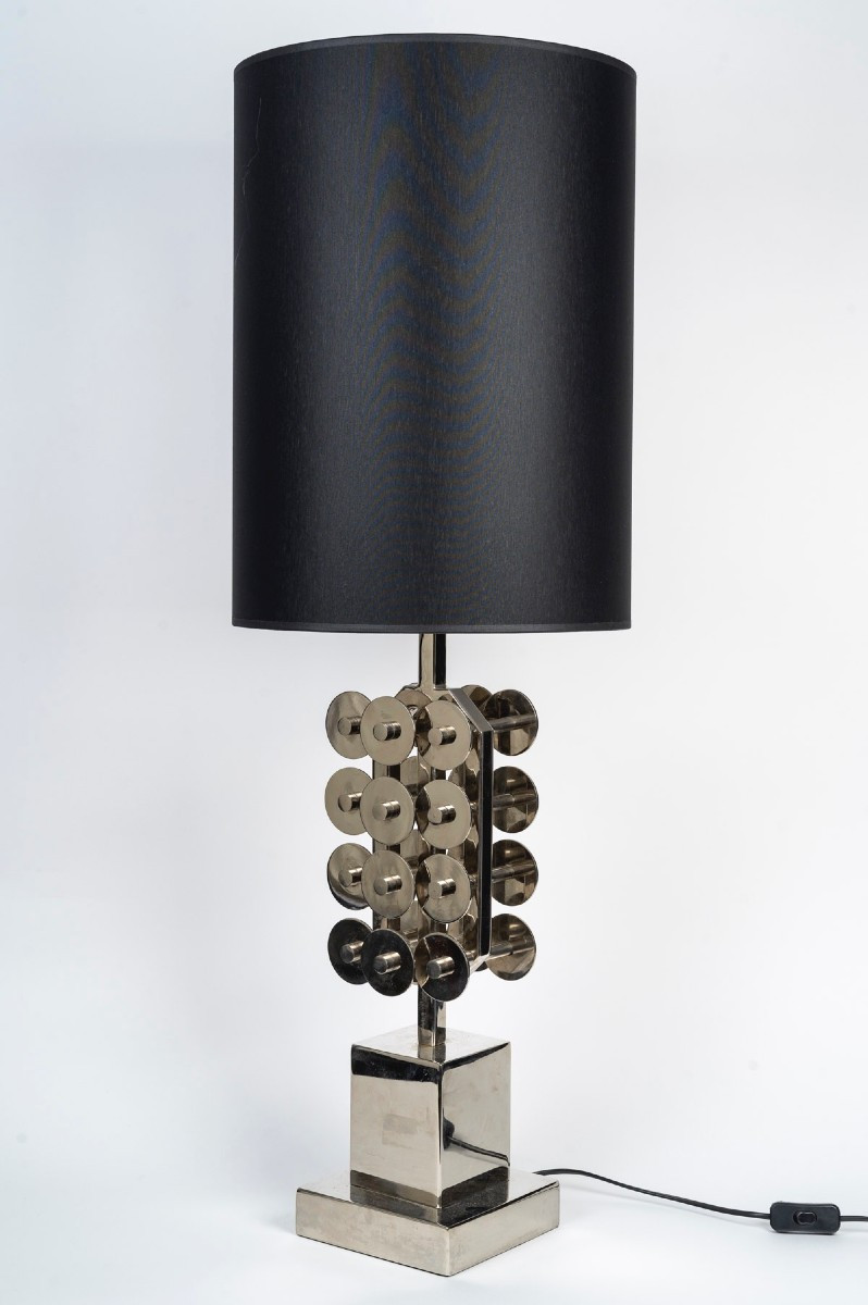 1970’s Luxurious Chromed Vintage Table Lamp