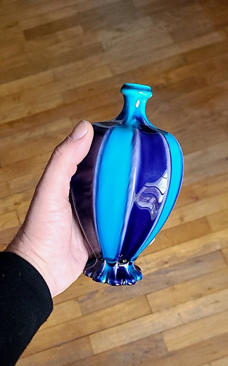 Théodore Deck (1823-1891) Paire de Vases en Faïence émaillée, circa 1875-photo-6