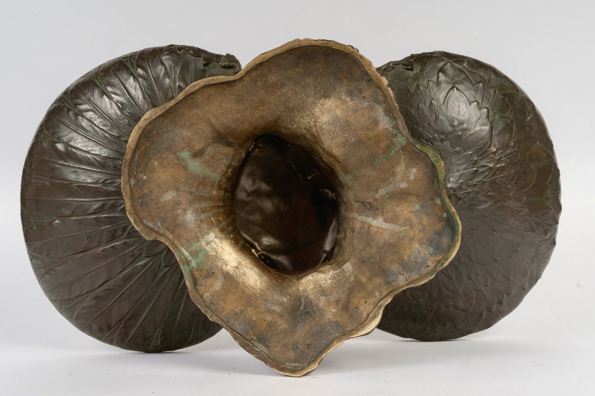  Auguste Ledru (french, 1860-1902)  Naïade Bronze Centerpiece Circa 1895-photo-8