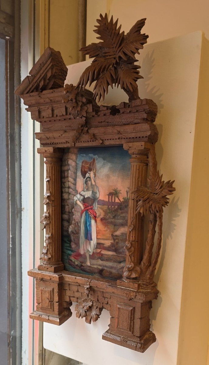 "the Water Carrier", Framed Enamel Plaque, Circa 1895-photo-2