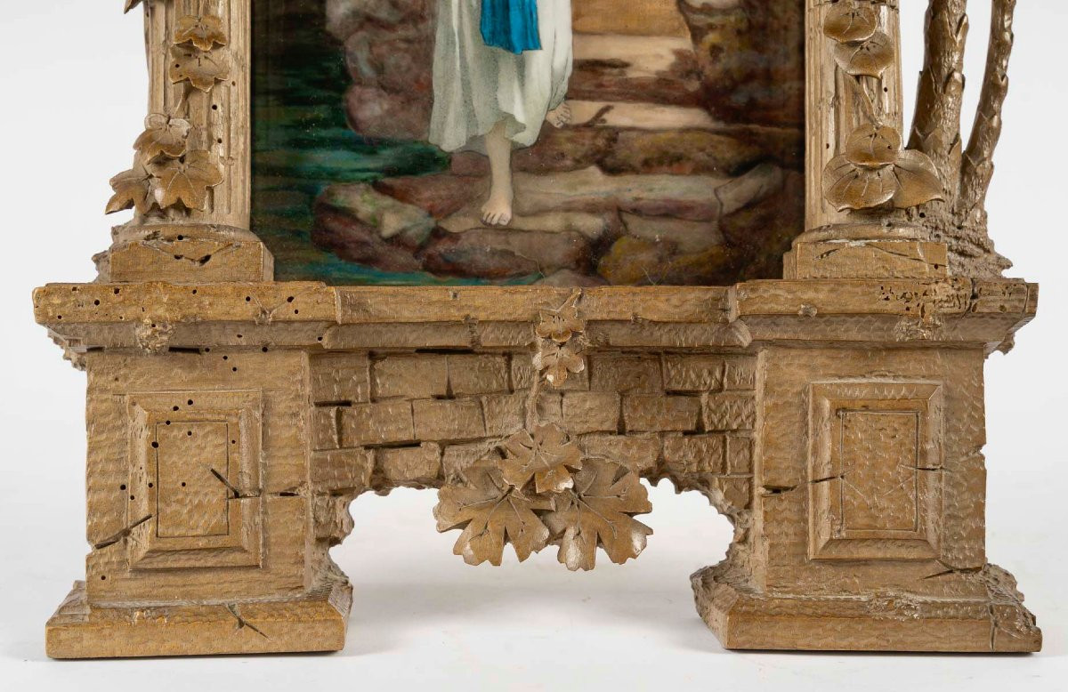 "the Water Carrier", Framed Enamel Plaque, Circa 1895-photo-5