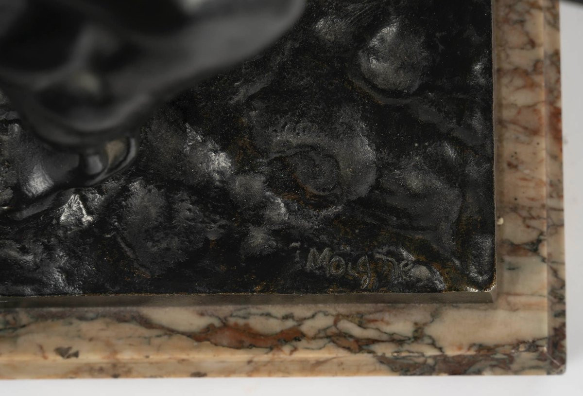 Jules Moigniez  (1835-1894), Paire de Lions en bronze -photo-6