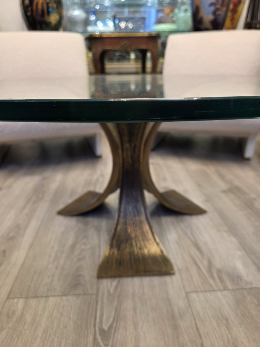 Luciano Frigerio (1928-1999) Table basse en bronze martelé, Style Brutaliste, circa 1970-photo-5