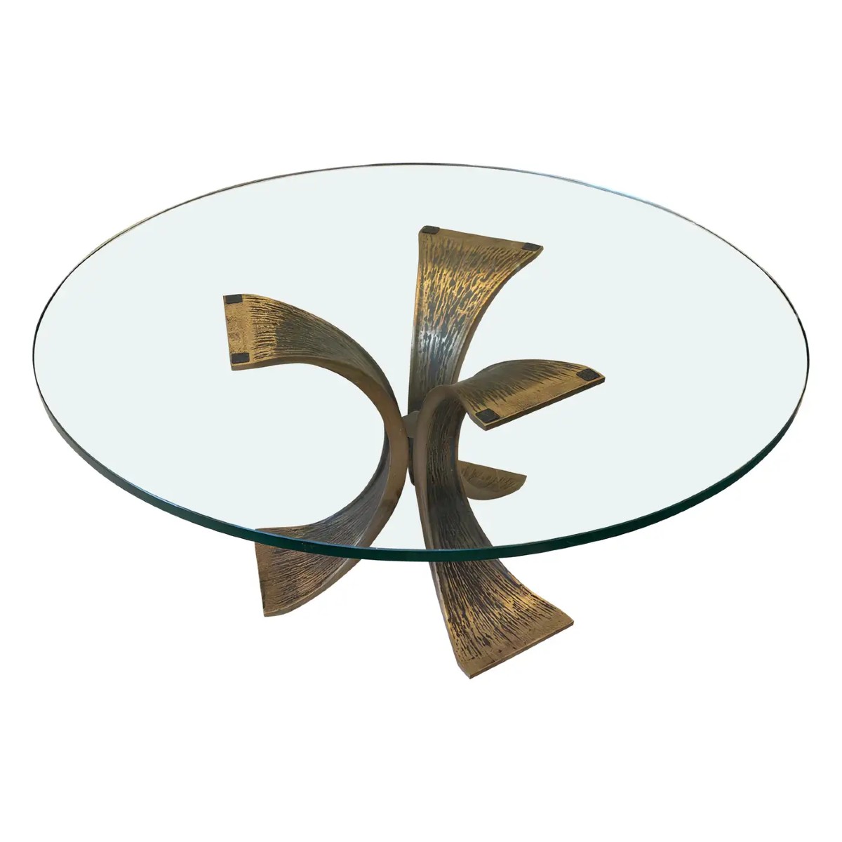 Luciano Frigerio (1928-1999) Table basse en bronze martelé, Style Brutaliste, circa 1970