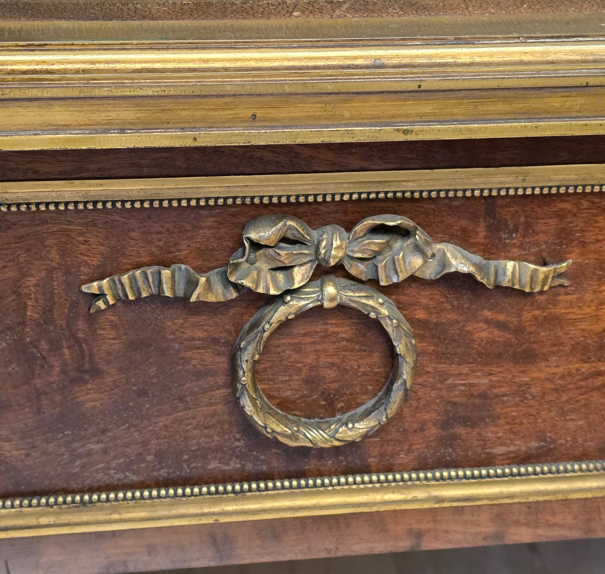 Bureau Plat Ministre et son Cartonnier, Style Louis XVI, circa 1880-photo-5