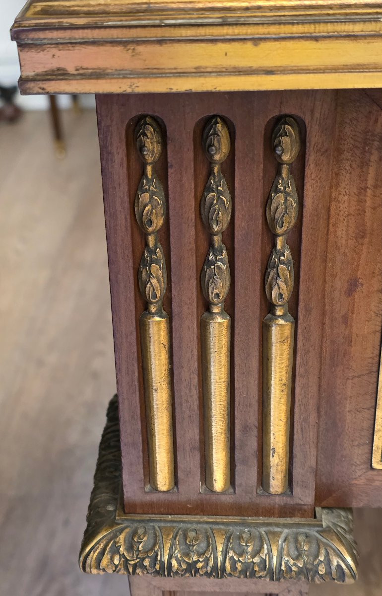 Bureau Plat Ministre et son Cartonnier, Style Louis XVI, circa 1880-photo-6
