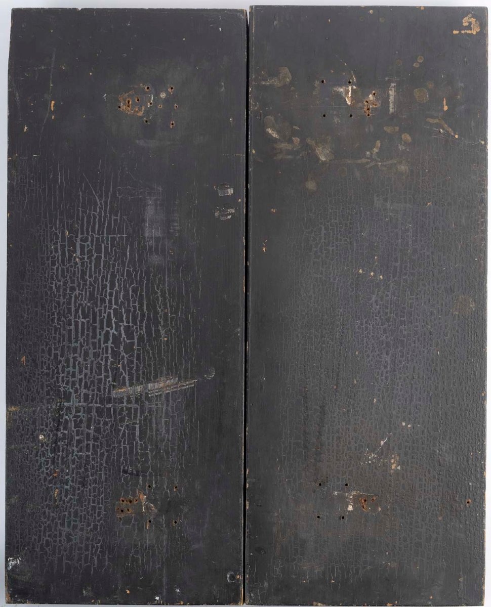 Marcel Gillis (Belgique, XXe siècle) Adam et Ève, 1931 Diptyque, huile sur panneaux-photo-5