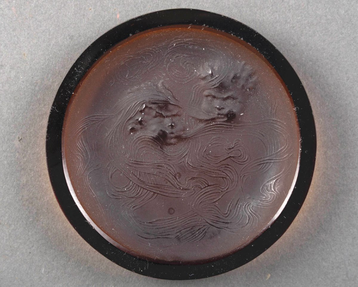 René Lalique (1860–1945),  Suite Of Five “deux Zéphirs” Ashtrays, 1913-photo-2