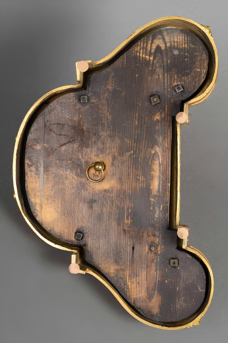 Encrier Napoléon III Japonisant en Bronze Doré, Laque et Porcelaine , vers 1880-photo-4