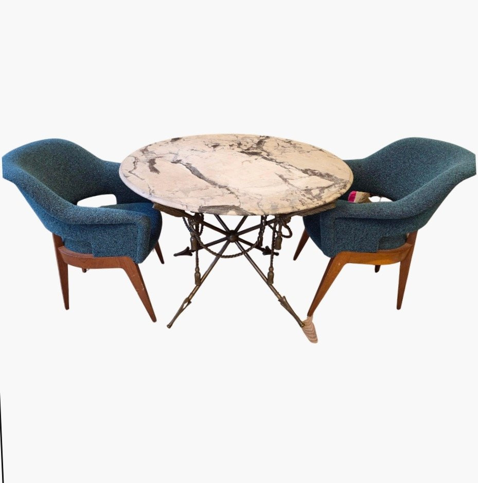 Large Neoclassical Bronze And Marble Center Table — Paris, Circa 1940-photo-3