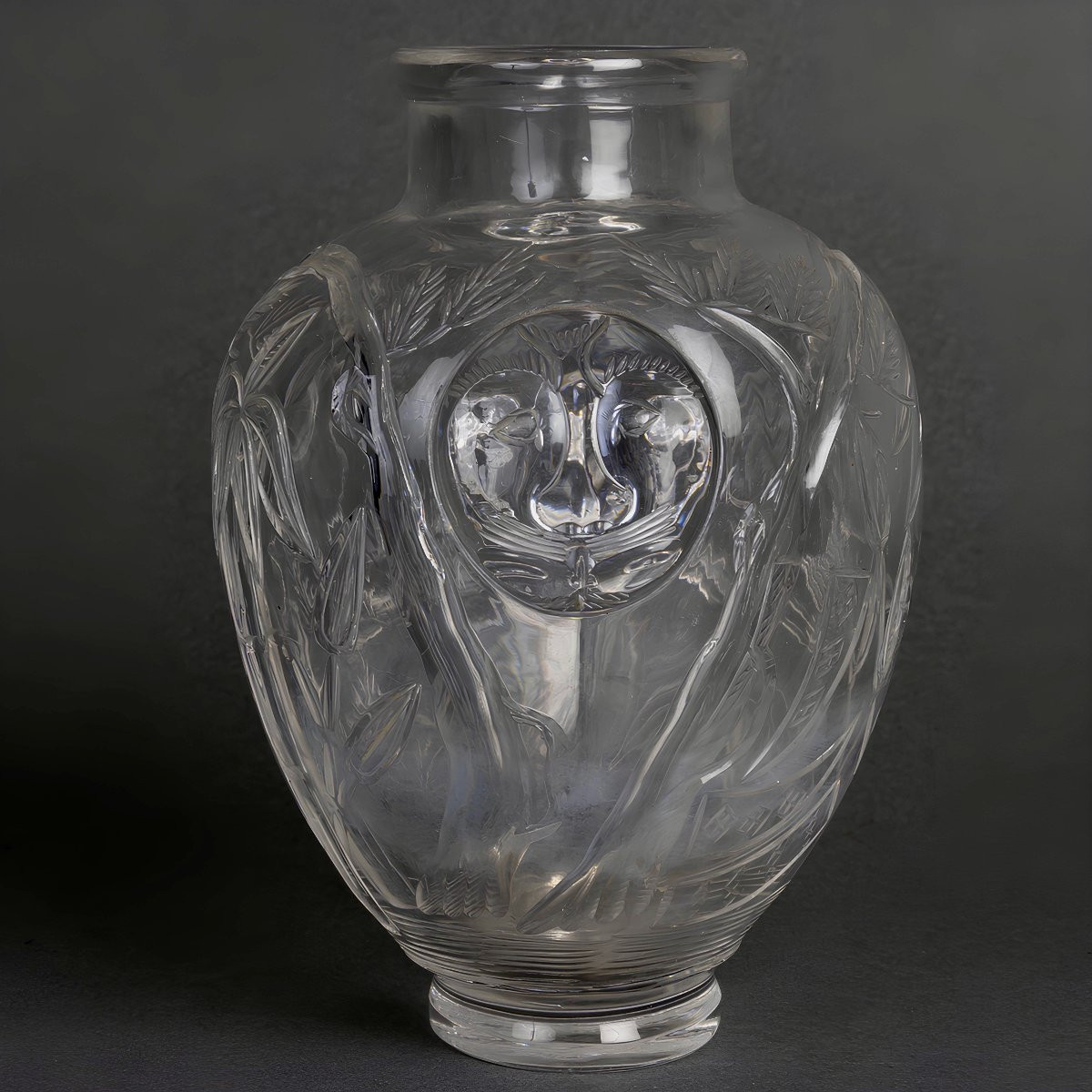 Japonisme Engraved Crystal Vase By Baccarat, Circa 1878-1890-photo-2