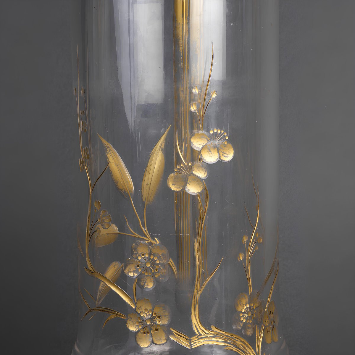 Japonisme Bamboo-shape Baccarat Crystal Vase Signed "escalier De Cristal Paris", Circa 1890-photo-4