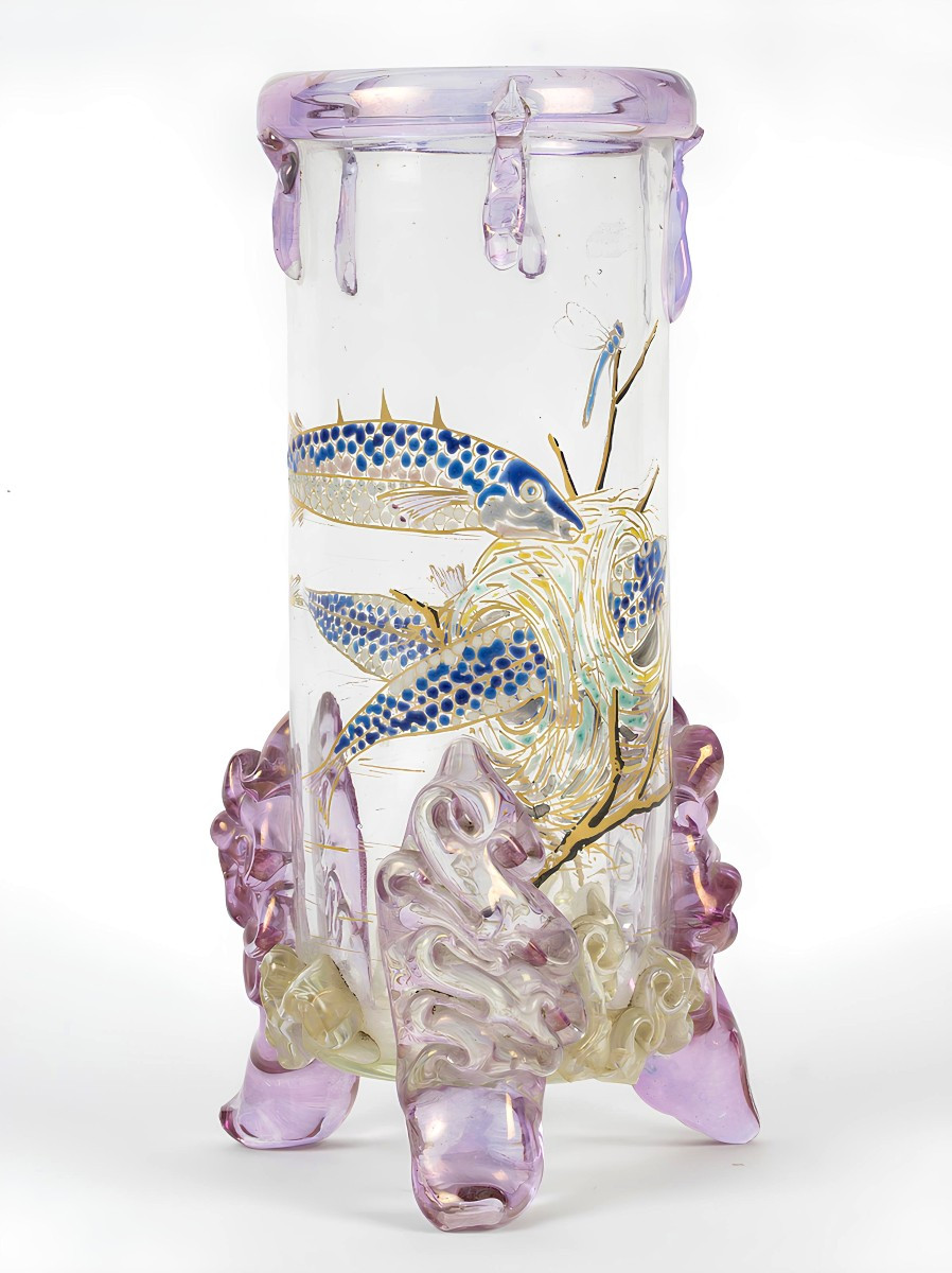 E.rousseau (1827-1890) & E-b.leveillé (1841-1913)  "epinoches" Vase, Prov. G.cappa Collection