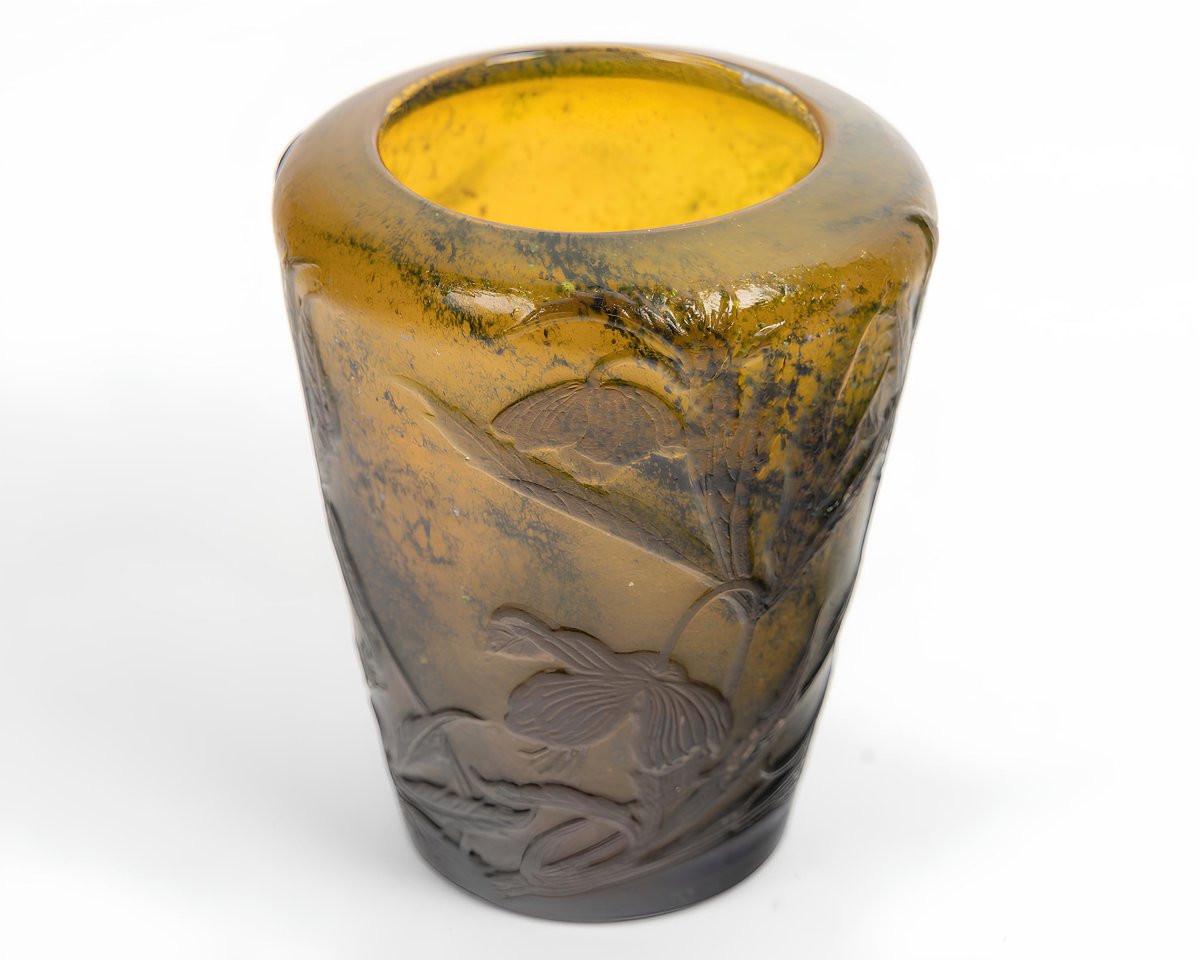 Émile Gallé (1846-1904), Vase à décor végétal et inclusions métalliques, circa 1900-photo-1
