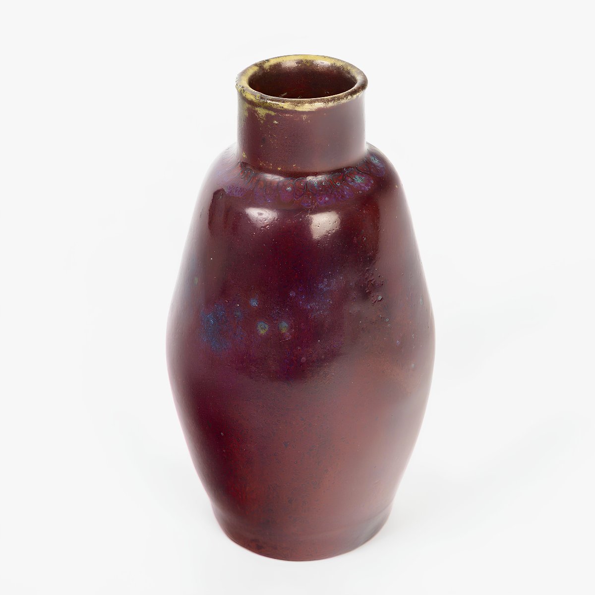 Pierre-adrien Dalpayrat (1844–1910) Art Nouveau Flammé Stoneware Vase Sang De Bœuf, Circa 1900-photo-3