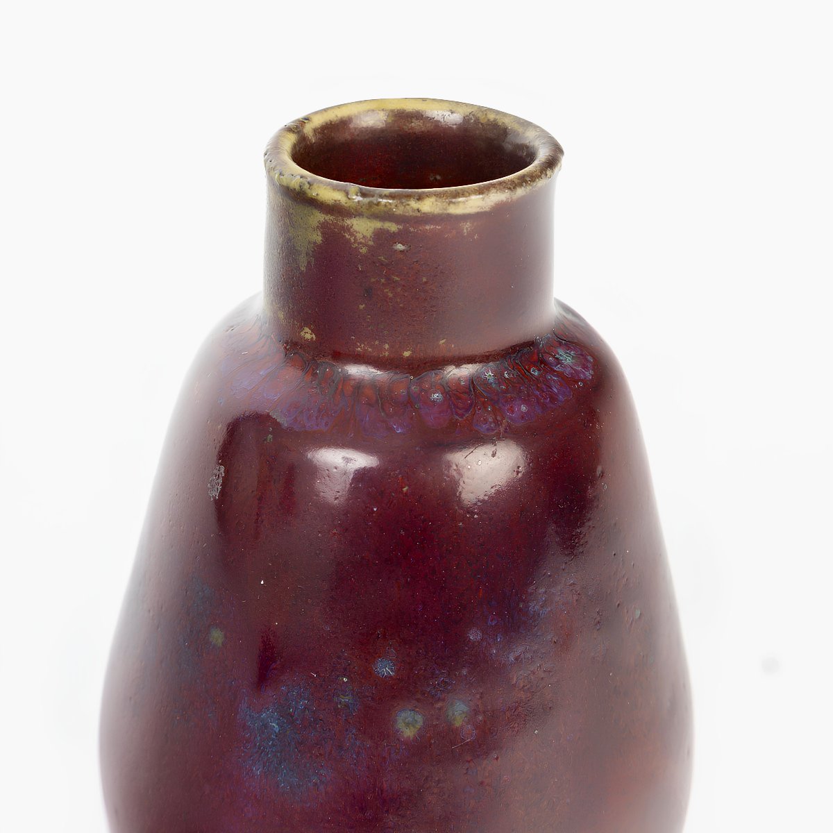 Pierre-adrien Dalpayrat (1844–1910) Art Nouveau Flammé Stoneware Vase Sang De Bœuf, Circa 1900-photo-2