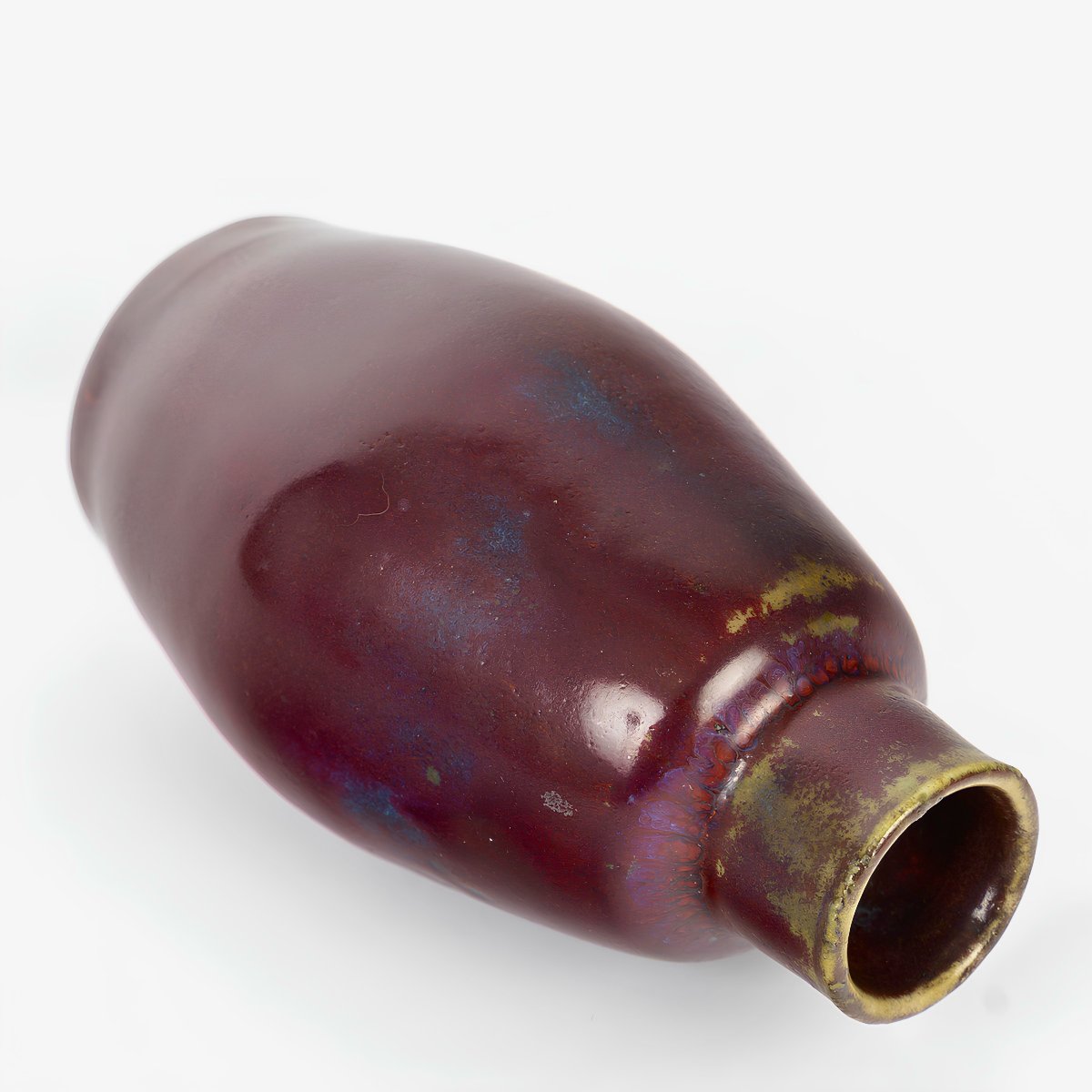 Pierre-adrien Dalpayrat (1844–1910) Art Nouveau Flammé Stoneware Vase Sang De Bœuf, Circa 1900-photo-4