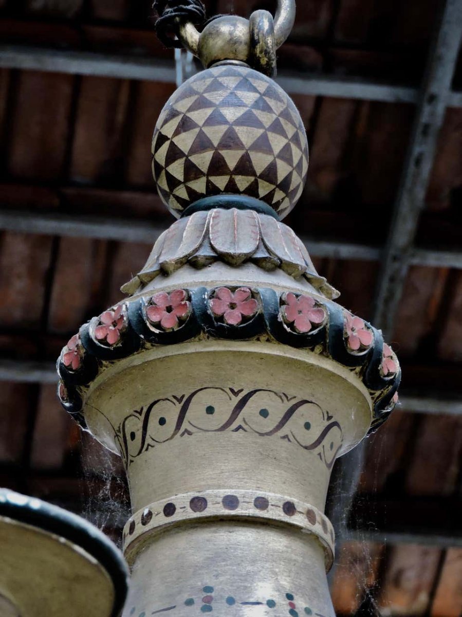 19th Century French Lacquered Wood Chandelier-photo-2