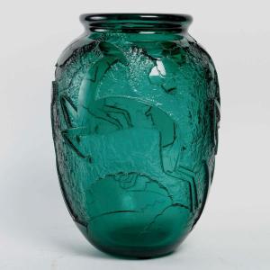 Daum Nancy France Rare And Important Thick Glass Vase Circa 1930