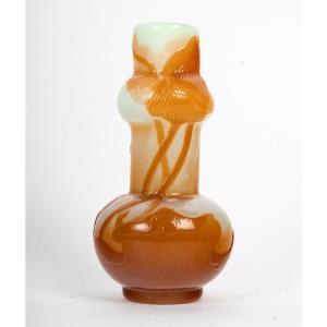 émile Gallé (1846-1904) , A. Glass Vase In The 'peking' Style , Circa 1900