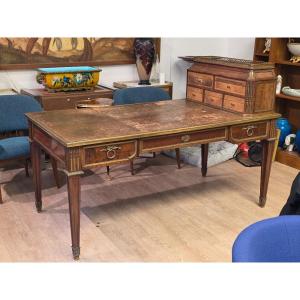 Bureau Plat Ministre et son Cartonnier, Style Louis XVI, circa 1880