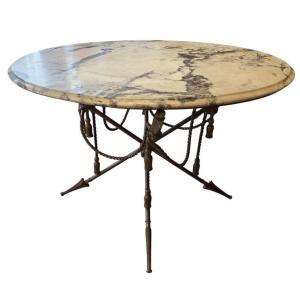 Large Neoclassical Bronze And Marble Center Table — Paris, Circa 1940