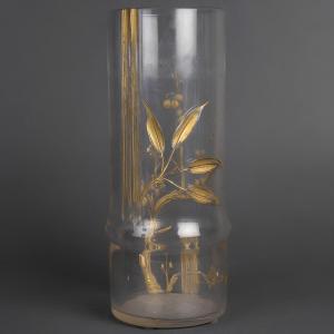Japonisme Bamboo-shape Baccarat Crystal Vase Signed "escalier De Cristal Paris", Circa 1890
