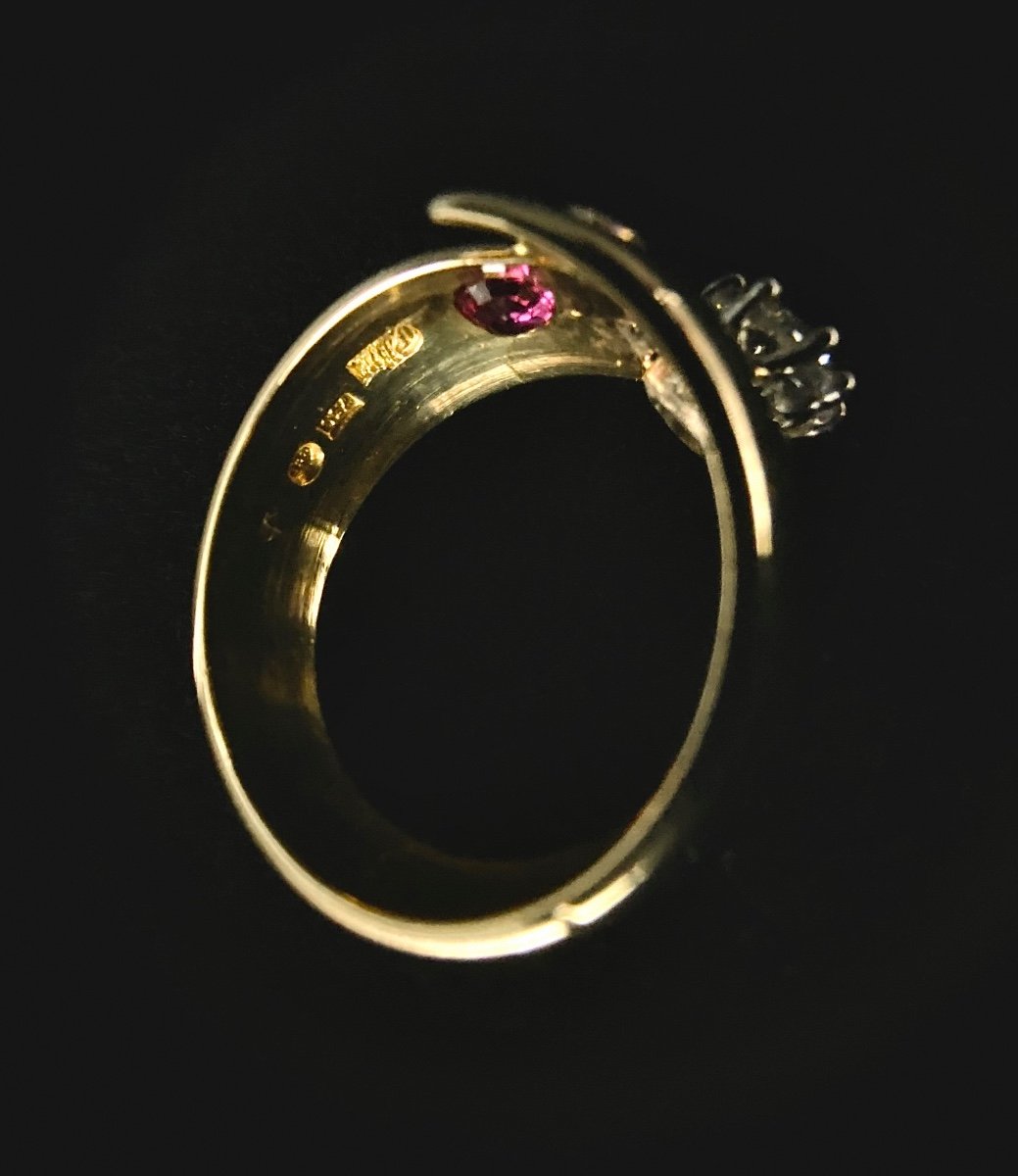 Ring In 18k Yellow Gold Set With A Brilliant Of 0.70 Carat (vs-g/h)-photo-2