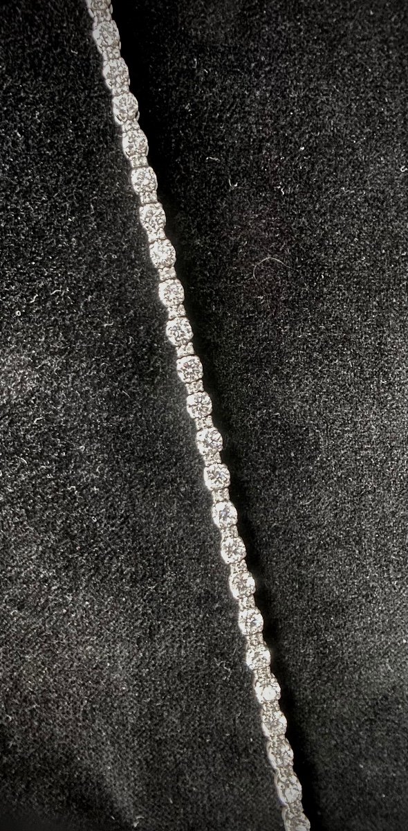 Tennis Bracelet In White Gold Set With 8.60 Carats Of Brilliants (vs-si)-photo-4