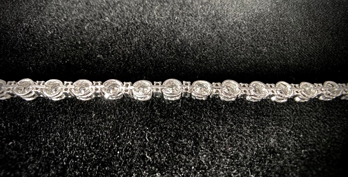 Tennis Bracelet In White Gold Set With 8.60 Carats Of Brilliants (vs-si)-photo-5