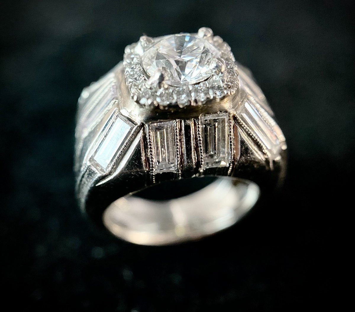 Bague En Platine Sertie 'un Diamant Taille Brillant De 0,83 Carat (vvs-e/f)-photo-1