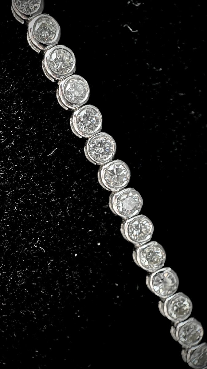 Bracelet Rivière Sertie De 54 Diamants De 0,10 Carat Chacun En Sertie Clos (vs-g/h/i)-photo-1