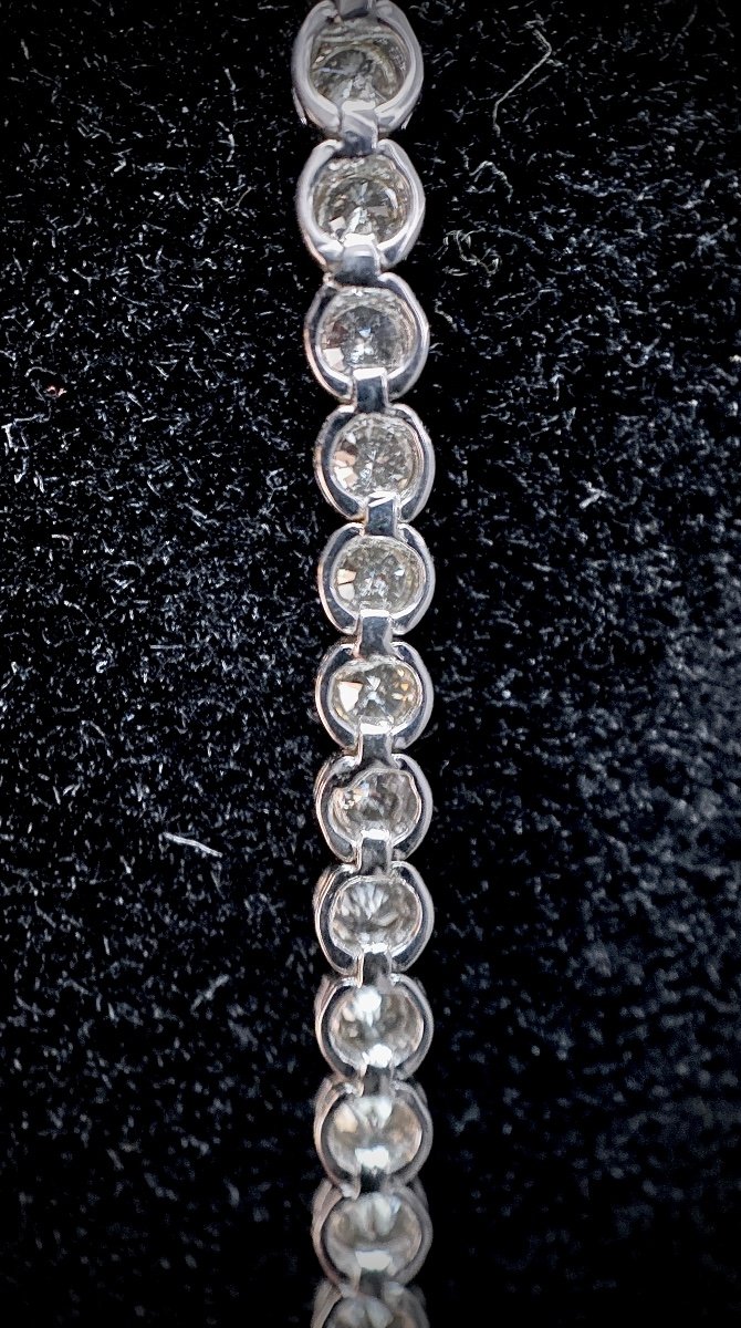 Bracelet Rivière Sertie De 54 Diamants De 0,10 Carat Chacun En Sertie Clos (vs-g/h/i)-photo-2
