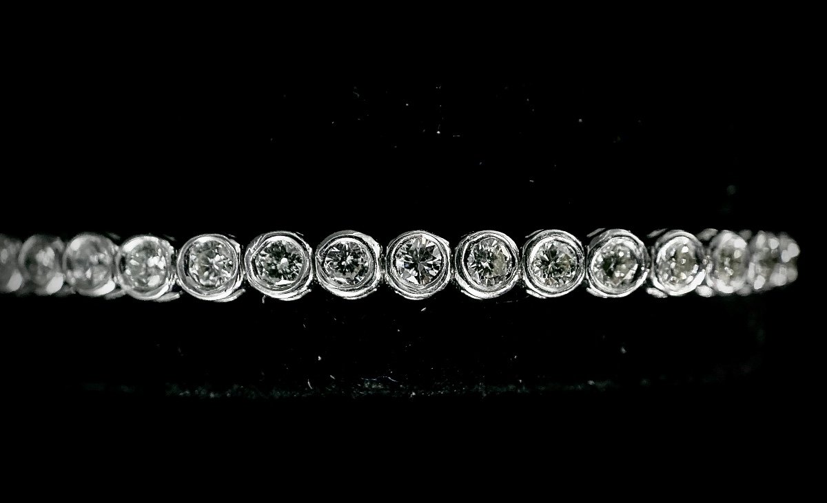 Bracelet Rivière Sertie De 54 Diamants De 0,10 Carat Chacun En Sertie Clos (vs-g/h/i)-photo-3