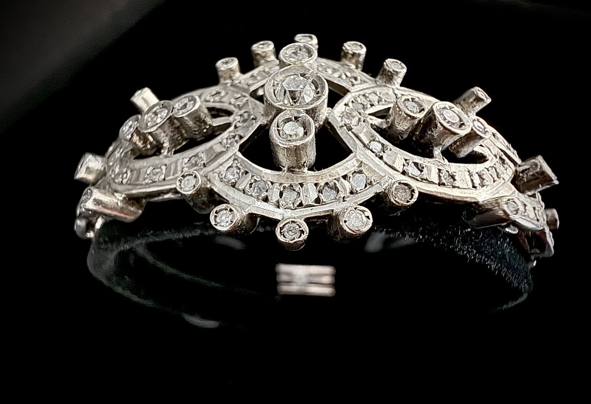 Bracelet esclave en argent serti de 2 carats de diamants-photo-4
