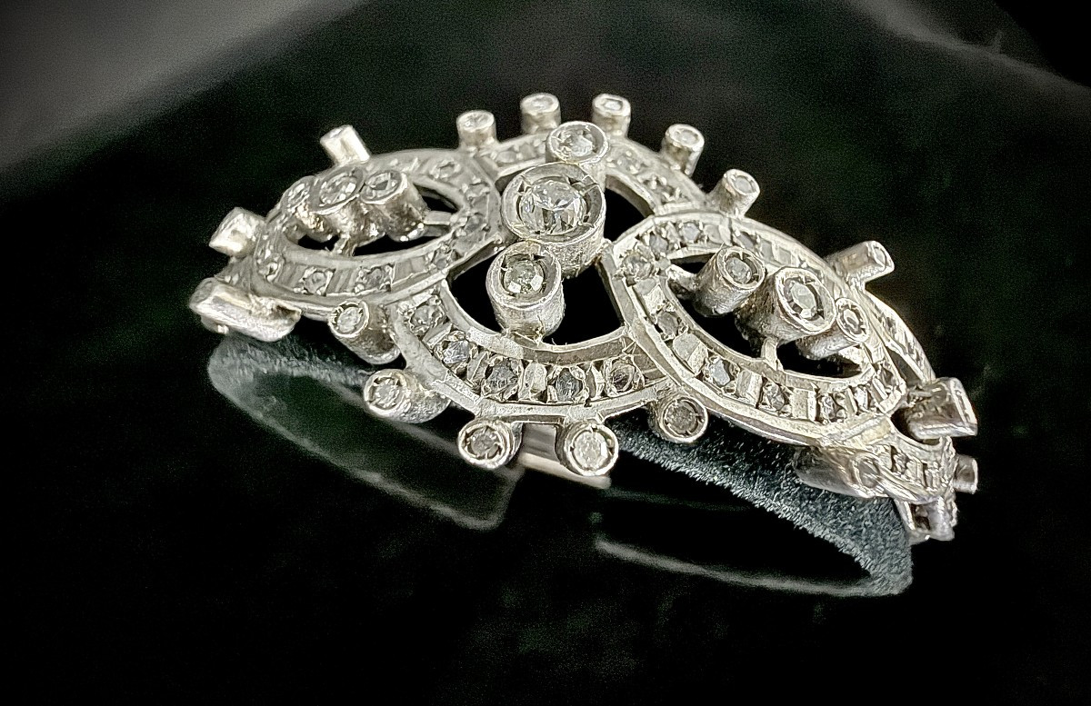 Bracelet esclave en argent serti de 2 carats de diamants