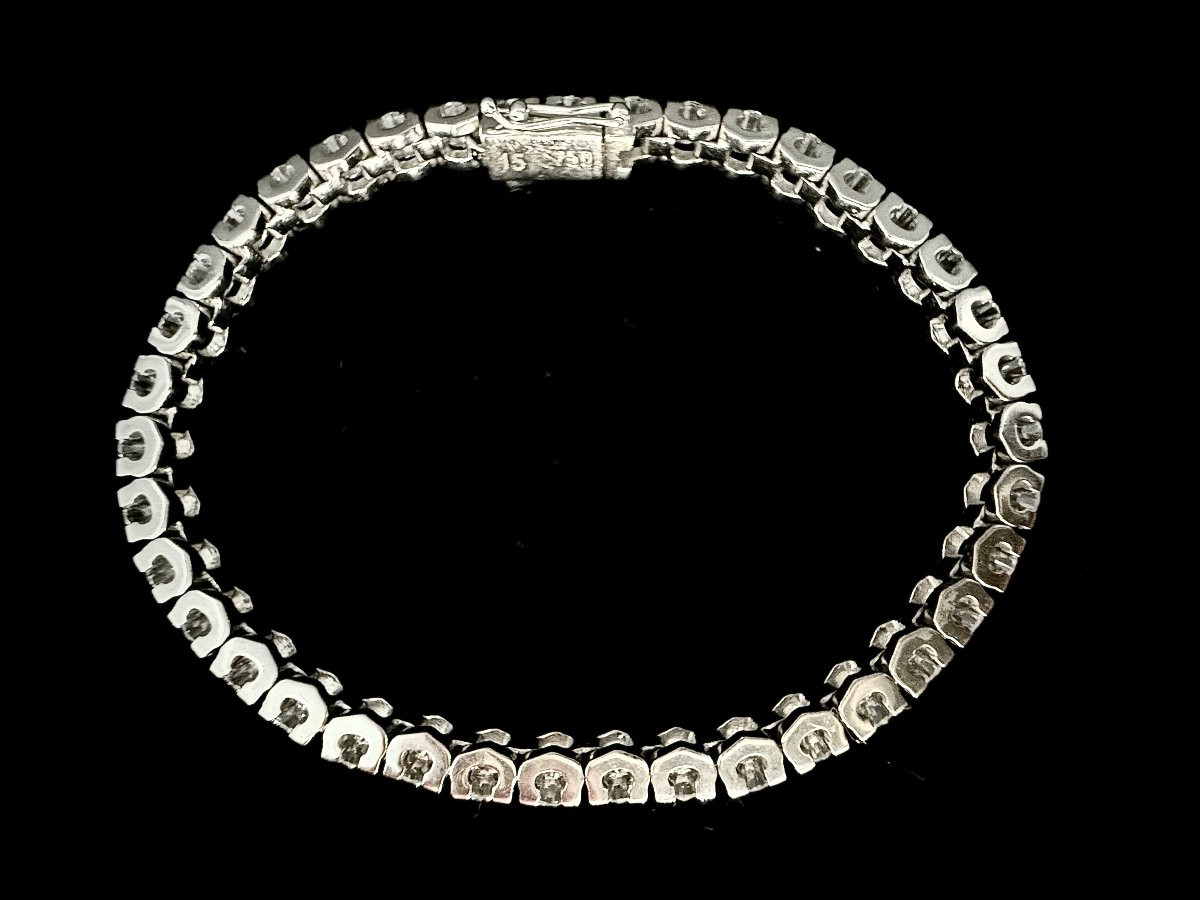 18-carat White Gold Rivière Bracelet Set With 7.50 Carats Of Diamonds-photo-3