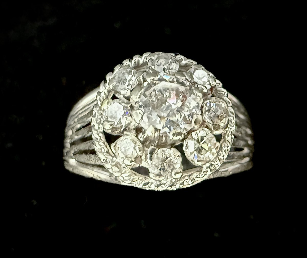 Bague en or blanc orné de 0,80 carat de diamants-photo-4