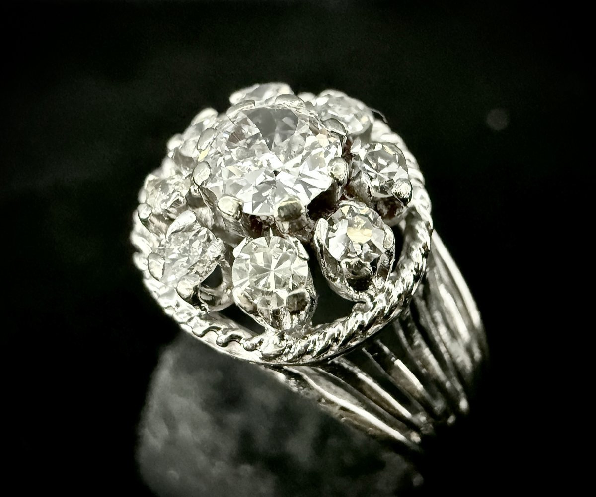 Bague en or blanc orné de 0,80 carat de diamants-photo-5