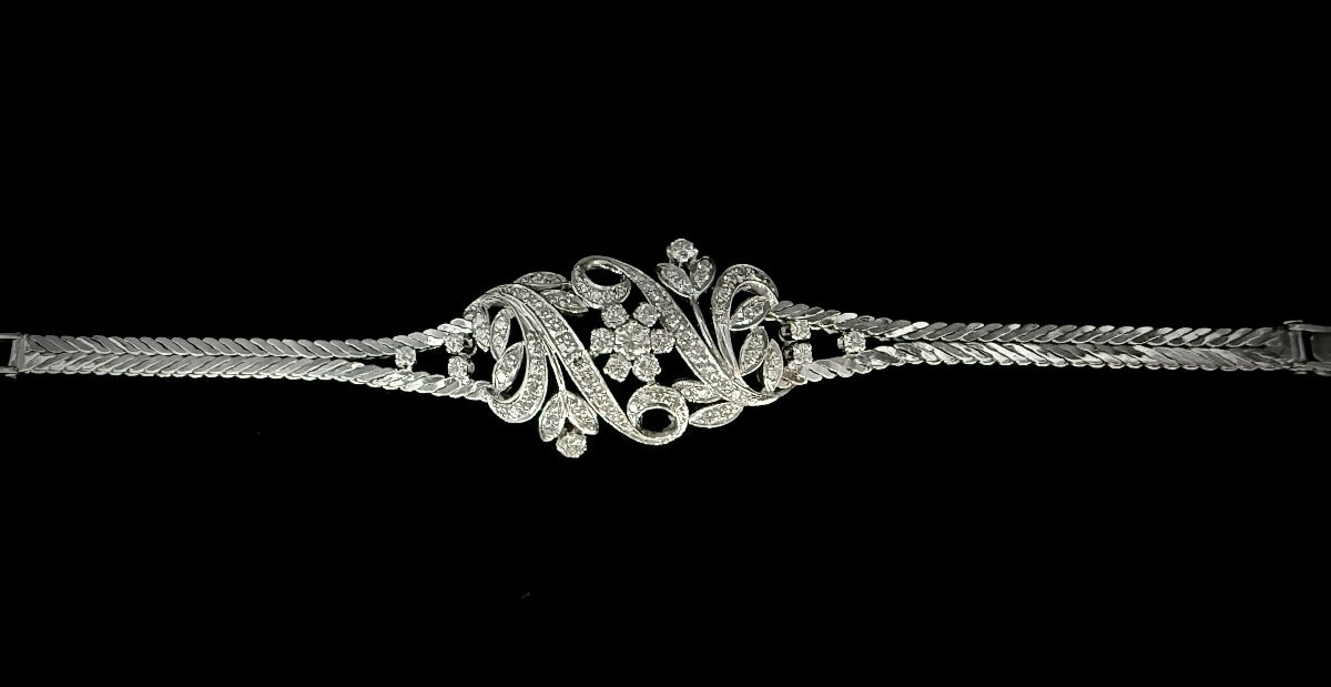 White Gold Bracelet Set With 4 Carats Of Brilliants-photo-2