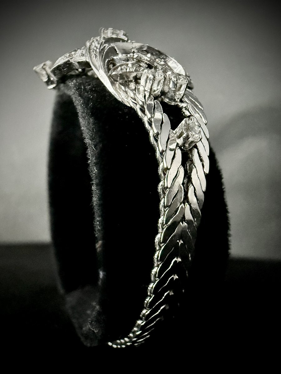 White Gold Bracelet Set With 4 Carats Of Brilliants-photo-4