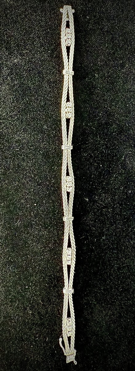 Bracelet en or blanc 18 carats serti de brillants-photo-2