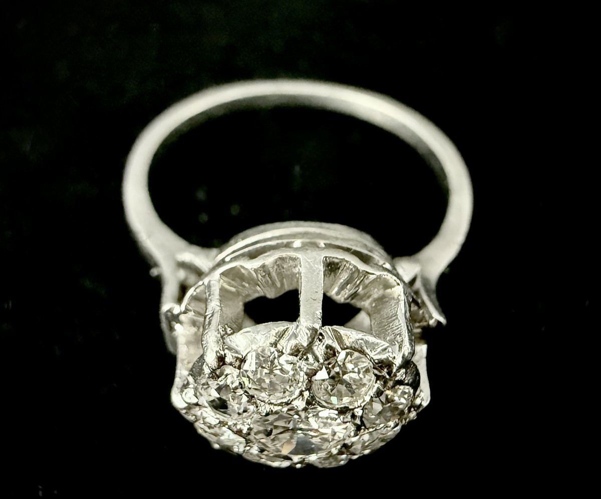 Bague d'époque 1970 en platine sertie de 1,25 carats de diamants-photo-1