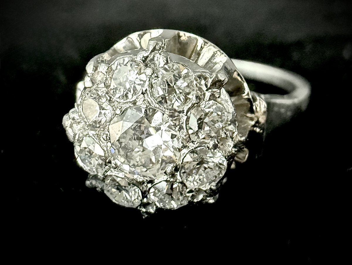 Bague d'époque 1970 en platine sertie de 1,25 carats de diamants-photo-2